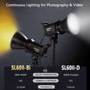 Godox SL60IID LED Video Light Kit, 70W x2 Daylight Continuous Lighting for Photography Podcast, Studio Fill Light APP Controlled with Bowens Mount, 8 FX Effect, Softbox, Light Stand, Remoter Bag