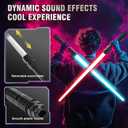 Light Up Swords Saber for Kids,2 pack 7 colors Expandable Light Swords Toys with FX Sound(Motion Sensitive) and Realistic Handle,Halloween Dress Up Parties, Xmas Present, Galaxy Fighters and Warriors