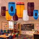 Frienda 12 Pcs Back to School Paper Lanterns Pencil Notebook Hanging, 7.8×3.9 inches