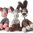 Squeaky Plush Dog Toys Pack for Puppy, 3 Pack Durable Stuffed Animal Plush Chew Toys with Squeakers, Cute Soft Dog Toys for Teeth Cleaning, for Small Medium Large Dogs