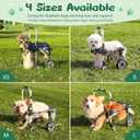 Dog Wheelchair for Back Legs，Adjustable Pets Cart Mobility Aids for Little Pets,Chest & Thigh Support, Suitable Dogs (Four Rounds, L)