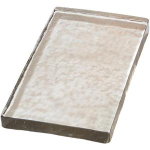 47th & Main Recycled Glass Appetizer Tray Serving Board, 12" L x 7" W x 1" H, Clear/Textured