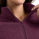 PINKMSTYLE Women Zip Up Fleece Sherpa Jacket Coat - Winter Warm Trendy Cropped Sweatshirt for Casual,Workout (Red, L)