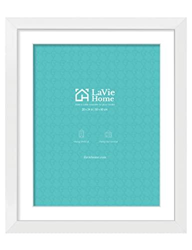 LaVie Home 21x 25 Poster Frame White, Display Pictures with Mat or Without Mat, Stable and Sturdy Picture Frame and Polished Plexiglass, Horizontal and Vertical Format of The Wall（1 Pack）