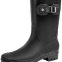 Women's Mid Calf Rain Boots Waterproof Fashion Garden Shoes Anti-slipping Rainboots For Women Comfortable Insole Light Rain Shoes