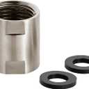 OFFO Shower Pipe Fitting, Brass Converter Adapter, G1/2 x G1/2 in Female Thread Shower Coupling for Shower Arm Home Bathroom Plumbing, Brushed Nickel