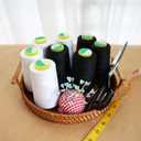 Black & White Sewing Thread, 8PCS 40S/2 3000 Yard Spool Serger Thread, All Purpose Polyester Thread Serger Thread Cones