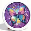 Gemozaic Butterfly Diamond Art Kits for Kids with Round Frame, Animals Kids Diamond Art Painting Kit for Ages 6-8-12, DIY Gem Painting for Girls, Boys, Home Wall Decor (8x8inch)