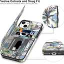 LETO for iPhone 13 Mini Case,Luxury Flip Folio Leather Wallet Cover with Fashion Designs for Girls Women,Built-in Card Slots Kickstand Protective Shell Coconut Trees