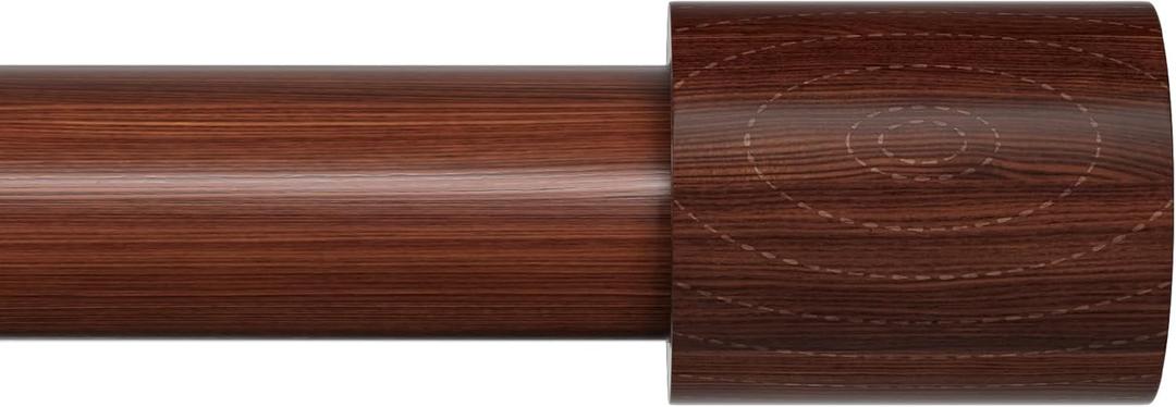 Wood Curtain Rod for Windows 77 to 144,1 inch Heavy Duty Decorative Curtain Rods with Imitation Wooden Grain Finials, Adjustable Boho Drapery Rod for Bedroom, Kitchen
