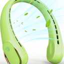 FrSara Bladeless Portable Neck Fan, 5200mAh, 3-Speed, 360 Surround Wind, Ultra-Quiet, USB Rechargeable, Wearable Portable Fan, Avocado Green