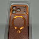 Offical Cosmic Orange for iPhone 17 Pro Case with 360 Spin Stand [DIY Glitter Cardstock] [Fit for MagSafe] [16FT Military Protection] Polished for iPhone 17 Pro Case with Stand 6.3'', Cosmic Orange