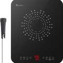 Singlehomie Smart Induction Cooktop with Bluetooth Probe, Portable Countertop Burner with Auto Temperature Control & Real-Time Food Temp Display, 0.9" Ultra-Thin, 1200W Boost, Timer, Safety Lock