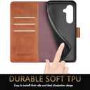 SUANPOT for Samsung Galaxy S24 Plus/S24+ Wallet case RFID Blocking Credit Card Holder,PU Leather Flip Folio Book Phone case Cover Women Men for Samsung S24 Plus/S24+ case Wallet(Light Brown)