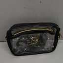 PACKISM Clear Bag for Stadium Events - Clear Purses for Women Stadium Crossbody Concert Bag for Game Day Sports, Festival (Blazing Black)
