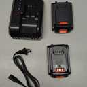 Replacement for Black and Decker Battery 20V and Charger 3.8Ah Lithium Max Compatible with LB2X4020 LBXR2020-OPE LBXR20-OPE2 LBXR20B-2 LB2X3020-OPE LBXR20BT 2Pack Outdoor Cordless Power Tools