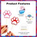 6 x 7pcs Dog Paw Cake Toppers, Adorable Colorful Puppy Paw Cupcake Toppers with Sticks Cartoon Dog Birthday Cupcake Decor for Boy Girl Birthday Dessert Decorations