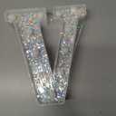 Pooqla Light Up Letters, LED Marquee Letters for Silver Birthday Decorations, Battery Powered Night Light Teenager Girl Room Decor, Gift for Girls Boys Wedding Bedroom Christmas Party Decor, Letter V