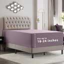 Empyrean Dusty Purple Extra Deep Pocket Fitted Sheet Queen, Hotel Luxury Queen Fitted Sheet Only Easily Fits 18 to 24 Inch Mattress, Super Soft, Wrinkle-Free Bottom Sheets with Corner Straps