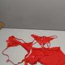 Sexy Mini Skirt with Thong Floral Lace Sheer Bralette Lingerie Set 3 Piece Otufits (Medium, Bright Red)