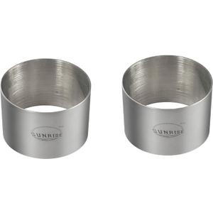 (Pack of 2) Round Food Ring, Stainless Steel (3.5" D x 2"H)