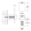 Sign Standoff 1/2" x 3/4", Solid Aluminum Sign Standoff Screws Mounting Hardware for Glass Panel, Acrylic Panel,Pack of 8 (Silver)