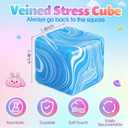 3 Pcs Stress Cube Bulk Ice Cube Stress Ball Anxiety Relief Soft Squeeze Sensory Ball for Party Favors Prizes Goodie Bag Stuffers (Ocean Blue)