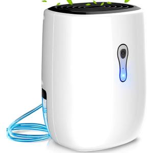 Posdry Dehumidifiers for Home 27oz(800ml) Small Auto Shut off Dehumidifiers with Drain Hose,Portable Ultra Quiet Mini Dehumidifier Effective for Bathroom, Basement, Garage, RV, Closet