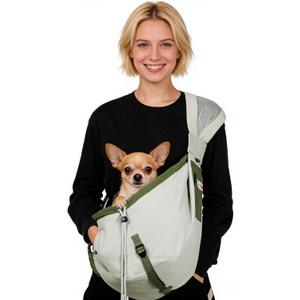 Dog Carrier Sling,Dog Carriers for Small Dogs & Cats Up to 20 lbs,Puppy Carrying Backpack Pet Purse with Pockets,Adjustable Shoulder Strap,Hands Free for Travel (Army-Green)