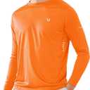 NORTHYARD Men's Sun Protection Shirts UPF 50+ Long Sleeve Swim Rash Guard Shirt Running Workout Athletic Hiking UV Fishing (Orange, M)