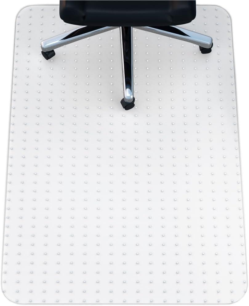 NINJA Easy Glide Office Chair Mat for Carpet Floors, Strong Slip Resistant Under Desk Floor Protector, Stay in Place Plastic Computer Mats for Rolling Work and Gaming Chairs, 32.5x48 Inch, Clear