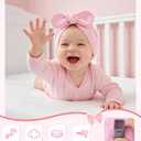 Century Star Newborn Hat for Baby Girls Infant Toddler Soft Hospital Hats Beanie Baby Turbans Head Wrap with Bow Cap (Yellow)