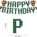 Pixel Themed Birthday Party Decorations, Party Supplies Include Happy Birthday Banner, Balloons, Cake Toppers, Cupcake Toppers