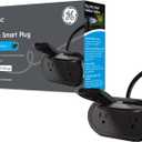 GE Cync Smart Plug, Outdoor Bluetooth and Wi-Fi Outlet Socket, Weather Resistant Plug, Works with Alexa and Google, Black (1 Pack)