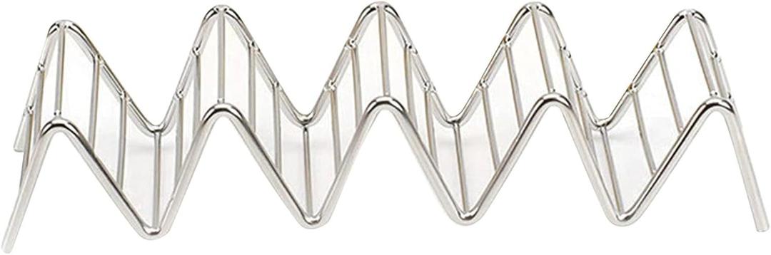 Stainless Steel Taco Holder, Taco Shell Holder Stand Stainless Steel Taco Tray Plates Taco Stand Rack, Oven Safe for Baking, Dishwasher and Grill Safe(4-5 Grids)