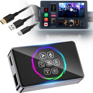 D3 Ai Box Wireless CarPlay Adapter Android Auto, Netflix/YouTube/TikTok, Vehicle-Level Chip Stable Connect HD Navigation, 3-in-1 Magic Box Split-Screen & Mirroring Magic CarPlay4GB RAM+32GB ROM