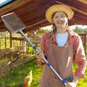 Chicken Poop Scooper, 304 Stainless Steel Shovel Head, 4-in-1 Chicken Litter Scoop with Handle for Chicken Coop & Pet Waste Cleaning, Multifunctional Litter Sifting Shovel(20 to 49")