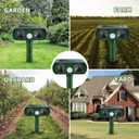 Solar Ultrasonic Animal Repeller Outdoor Squirrel Racoon Fortress Pro Deer Repellent Devices, Motion Activated Animal Deterrent Devices to Scare Cat Rabbit Fox Skunk for Yard Garden (ABS, 2)