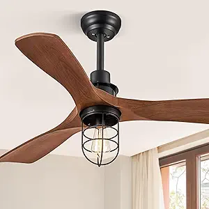 42Inch Ceiling Fans with Lights and Remote Control Farmhouse Flush Mount Ceiling Fan with 6-Speeds,Low Profile Ceiling Fans with Quiet Reversible DC Motor for Patio Living Room Bedroom