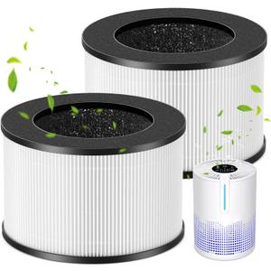 M01 Replacement Filter Only Compatible with MOOKA M01 Air Purifier, 3-in-1 Pre-Filter, HEPA Filter, High-Efficiency Activated Carbon Filter Filtration System, 2 Pack