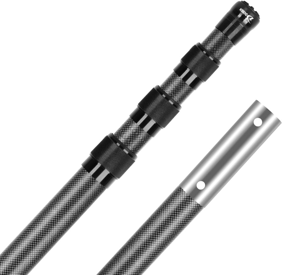 DOBEN Carbon Fiber Pool Pole, Professional Ultralight Pool Poles 3.7 to 12 FT, Telescoping Lightweight Pool Cleaning Pole, Heavy Duty Pool Pole for Skimmer Net, Brush, Vacuum Head 12FT (Matte)