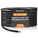 InstallGear 10 Gauge CAA Wire (25ft) - Primary Automotive Power & Ground Cable, Car Audio Speaker & RV Trailer Wiring (Black)