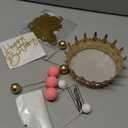 AMZVALU Crown Cake Topper, Balls Happy Birthday Cake Topper Pink Crown Birthday Candles Gold Butterflies, Corona Para Pastel, Cake Decorations for Birthday Wedding (Gold, Pink)