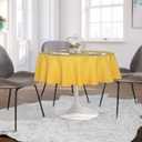 sancua Round Tablecloth - 60 Inch - Water Resistant Spill Proof Washable Polyester Table Cloth Decorative Fabric Table Cover for Dining Tables, Buffet Parties and Camping, Yellow