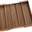 Lipper International Acacia Wood Expandable Flatware Drawer Organizer for Kitchen Utensils, Silverware, or Home Office Supplies, 12 3/4" to 23" Wide x 18" Deep x 2 1/2" High