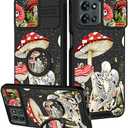 Funermei for Moto G 5G 2026/G Play 2026,for Moto G 5G 2025 Case - Women Girl Cute Phone Cover Mushroom Skeleton Unique with Camera Cover and Ring Stand Funda for Motorola G 2025/G 2026/G Play 2026