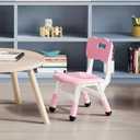 2-Pack Adjustable Kids Chairs, 3-Level Height Plastic Toddler Chair with Non-Slip Base & Stackable Design, for Home School Classroom Daycare Indoor Outdoor Use, Ages 2-8,Pink