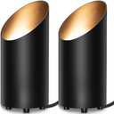 SUNVIE 2 Pack Up Lights Indoor Floor Can Light Uplighting Indoor Spotlight with 2700K GU10 Bulb Accent Lighting Floor Uplighting for Home Plant Picture, UL Listed 5.9 FT Plug Cord & Foot Switch