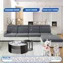 MAXIJIN Waterproof Couch Cushion Covers Stretch Sofa Seat Slipcovers WashableSectional Outdoor Cushion Covers with Elastic Bottom for Dogs Pets Kids (1 Pc Loveseat Cushion Cover, Light Gray)