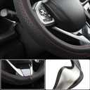 West Llama Customized Auto Car Steering Wheel Cover for Honda Accord Civic CR-V HR-V Pilot Fit Passport Odyssey 14.5-15inch(Black+Red Line-Standard Size)